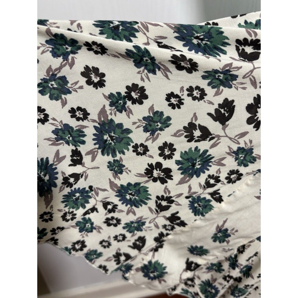 Free People Babydoll Mini Dress Women's 2 Green Floral Spaghetti Swing Fairy New - Picture 8 of 12